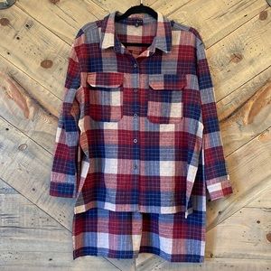 Chloah High Low Flannel L